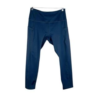 Layers Navy Blue High Waist Yoga Athletic Activewear Leggings Size Large